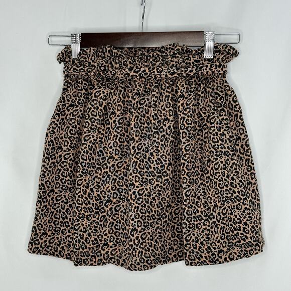 American Eagle Cheetah Print Miniskirt Paperbag Waist Size XS Mob Wife Aesthetic - Picture 2 of 5
